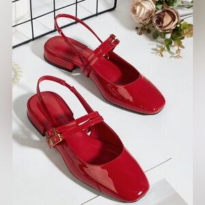 NWT Shiny Red Flat